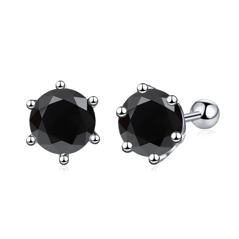Brinco ponto de luz de moissanite preta
