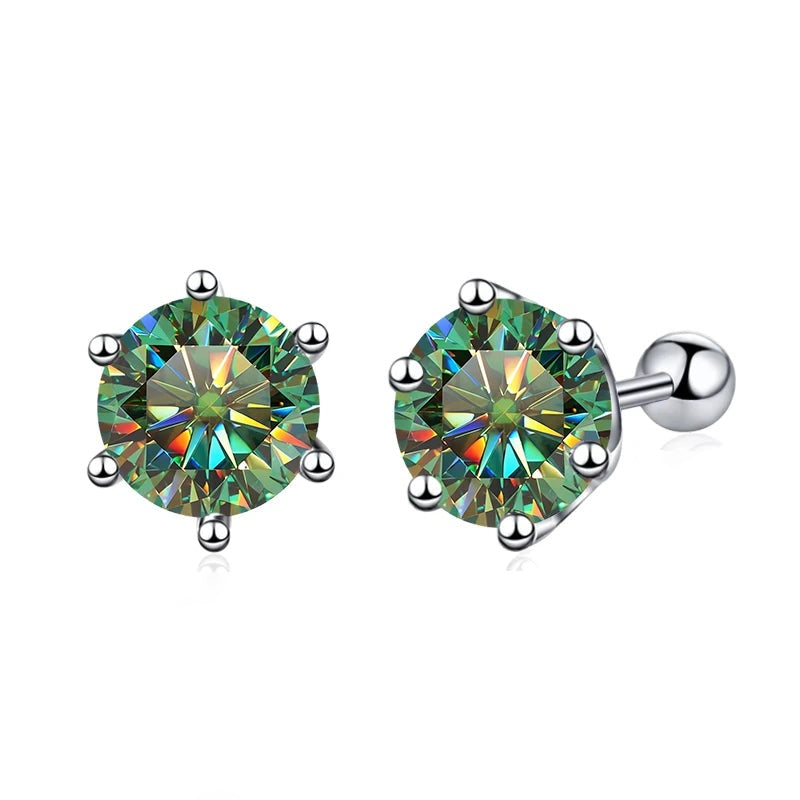 Brinco ponto de luz de moissanite verde