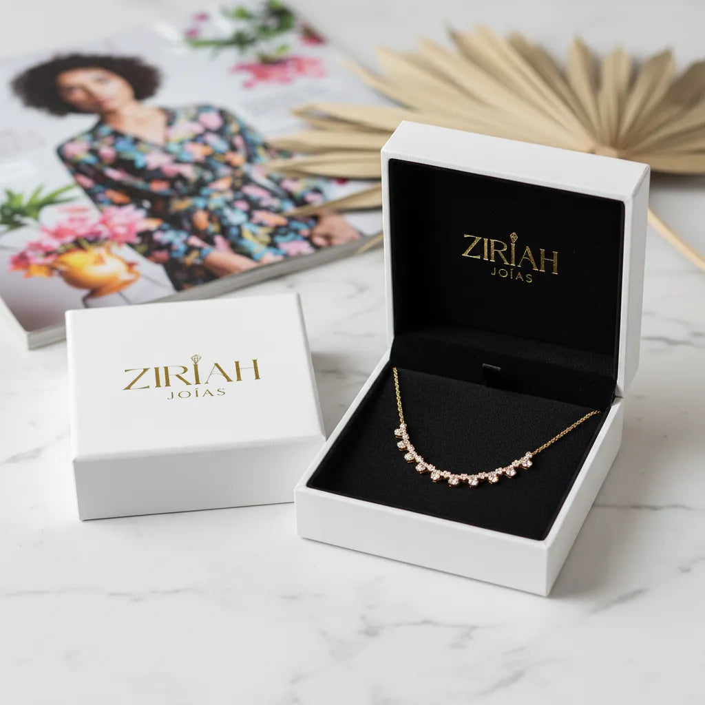 Colar Feminino Corrente Oval Artesanal Chic em Aço Inoxidável