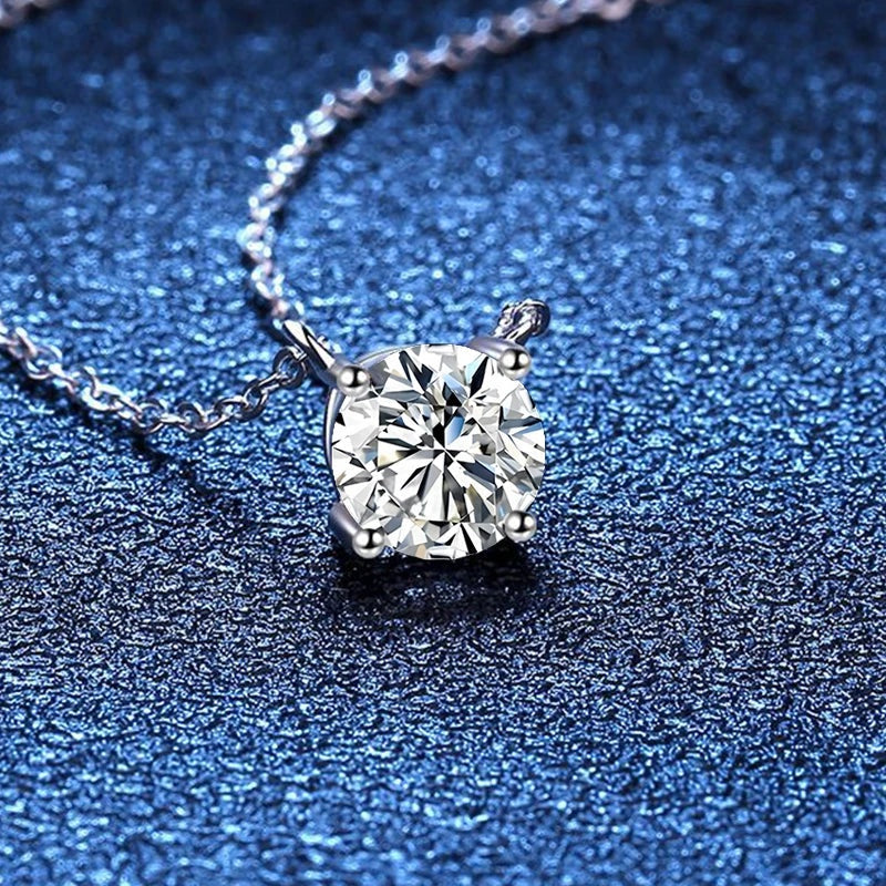 Colar ponto de luz de moissanite do kit em prata 925