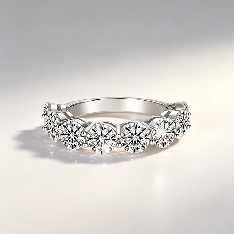 Meia aliança de moissanite 5 mm deitada